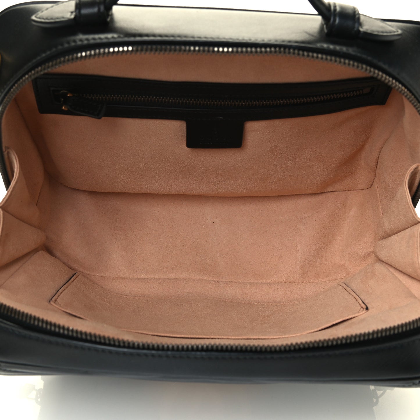 Calfskin Matelasse Sylvie Web Small GG Marmont Top Handle Shoulder Bag Black