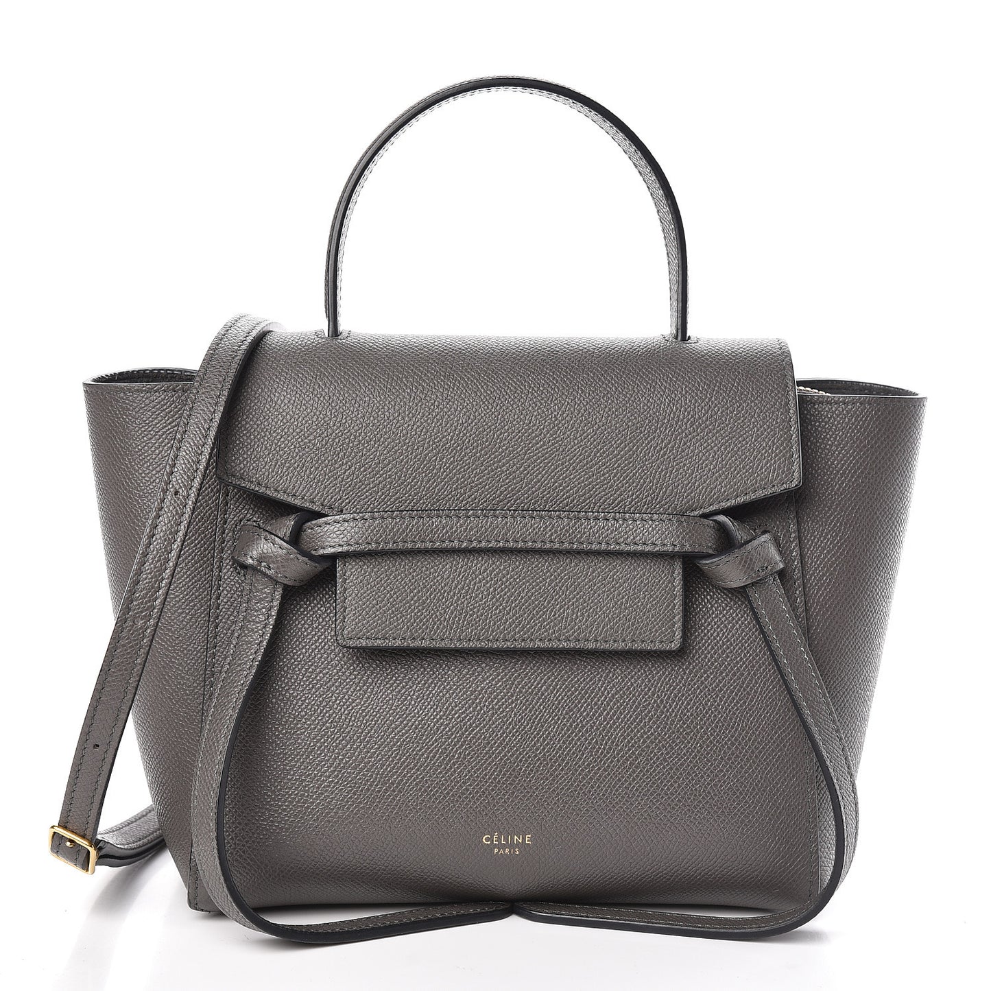 Grained Calfskin Nano Belt Bag Grey