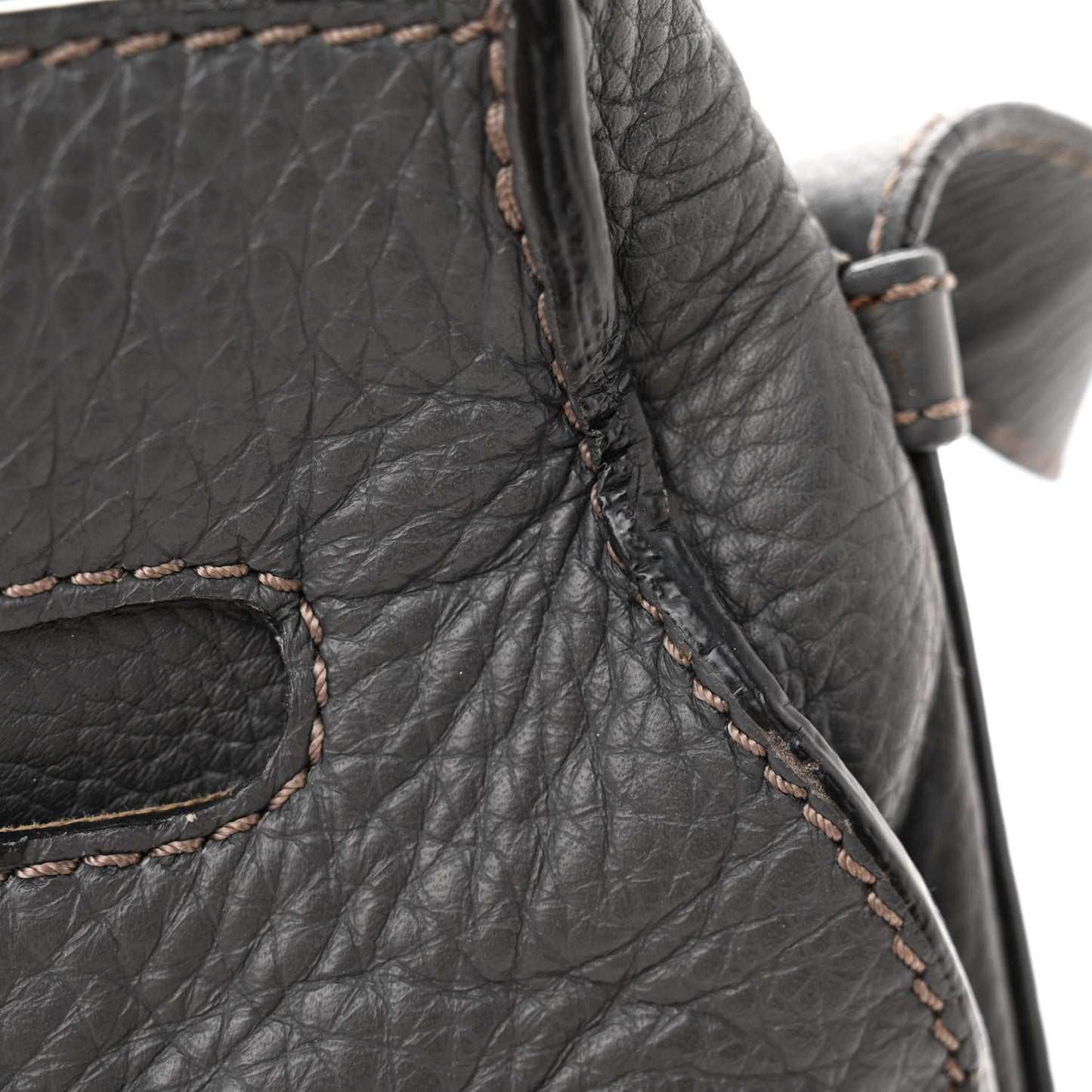 Grained Calfskin Medium Marcie Saddle Bag Ash