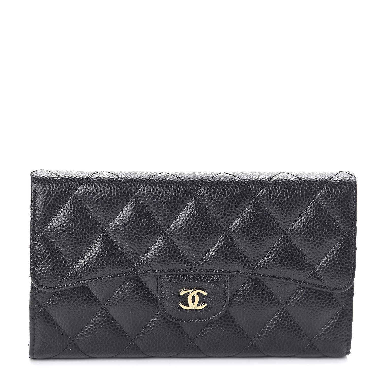 Chanel Caviar Quilted Large Flap Wallet Black 1 of 9