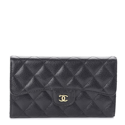 Chanel Caviar Quilted Large Flap Wallet Black 1 of 9