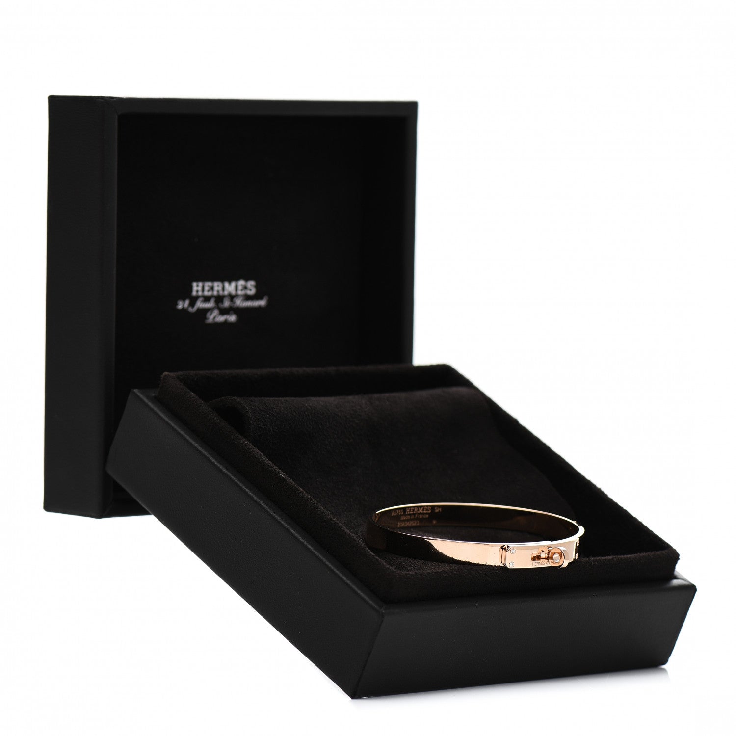 Hermes 18K Rose Gold Diamond PM Kelly Bracelet SH 4 of 4