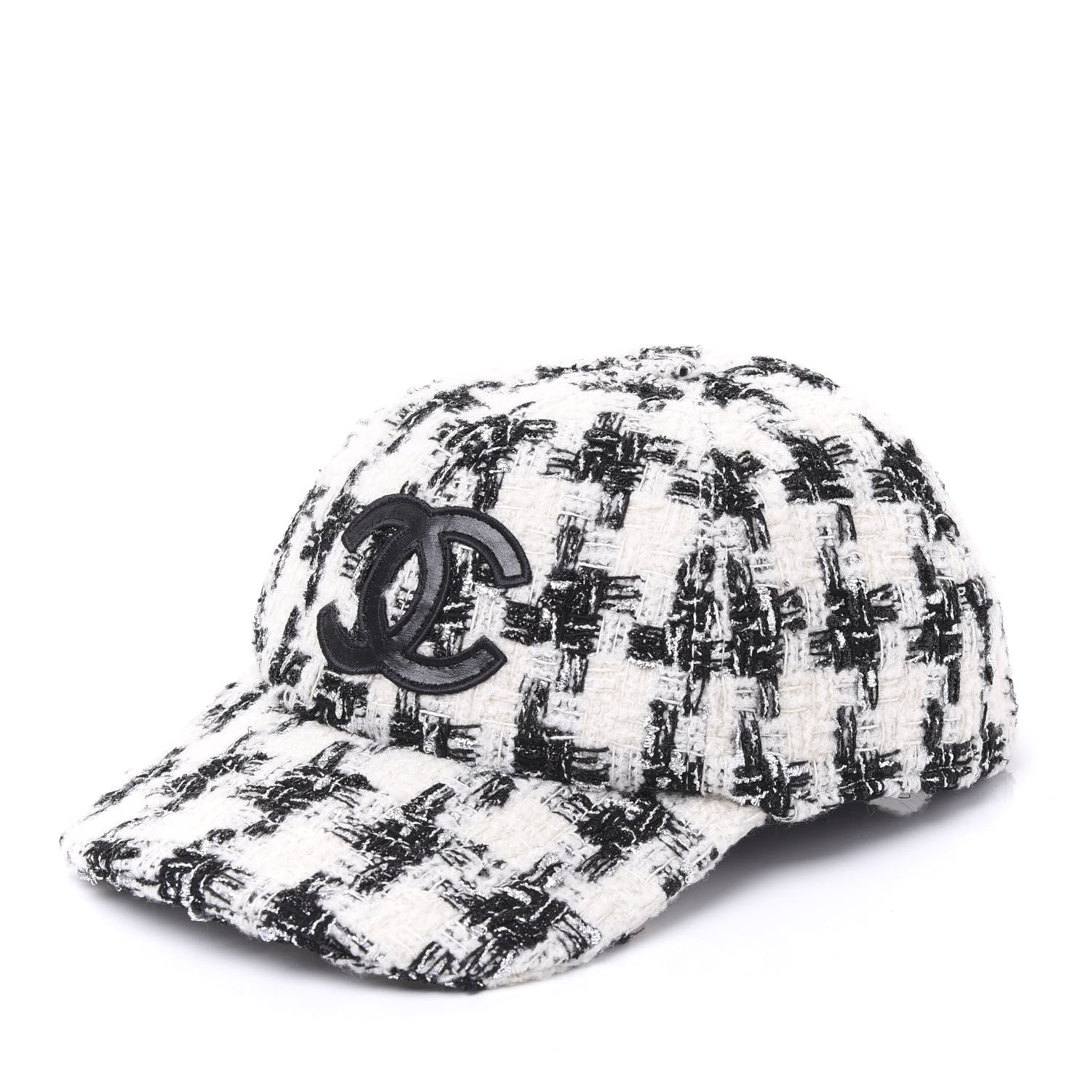 Chanel Tweed CC Cap Hat M Black White 1 of 7