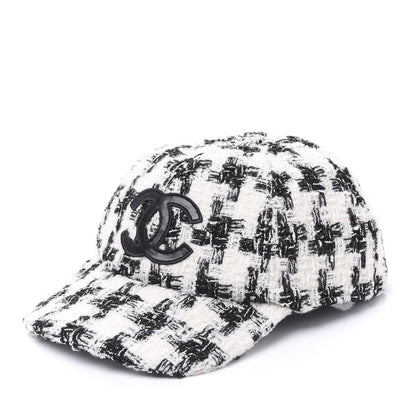 Chanel Tweed CC Cap Hat M Black White 1 of 7