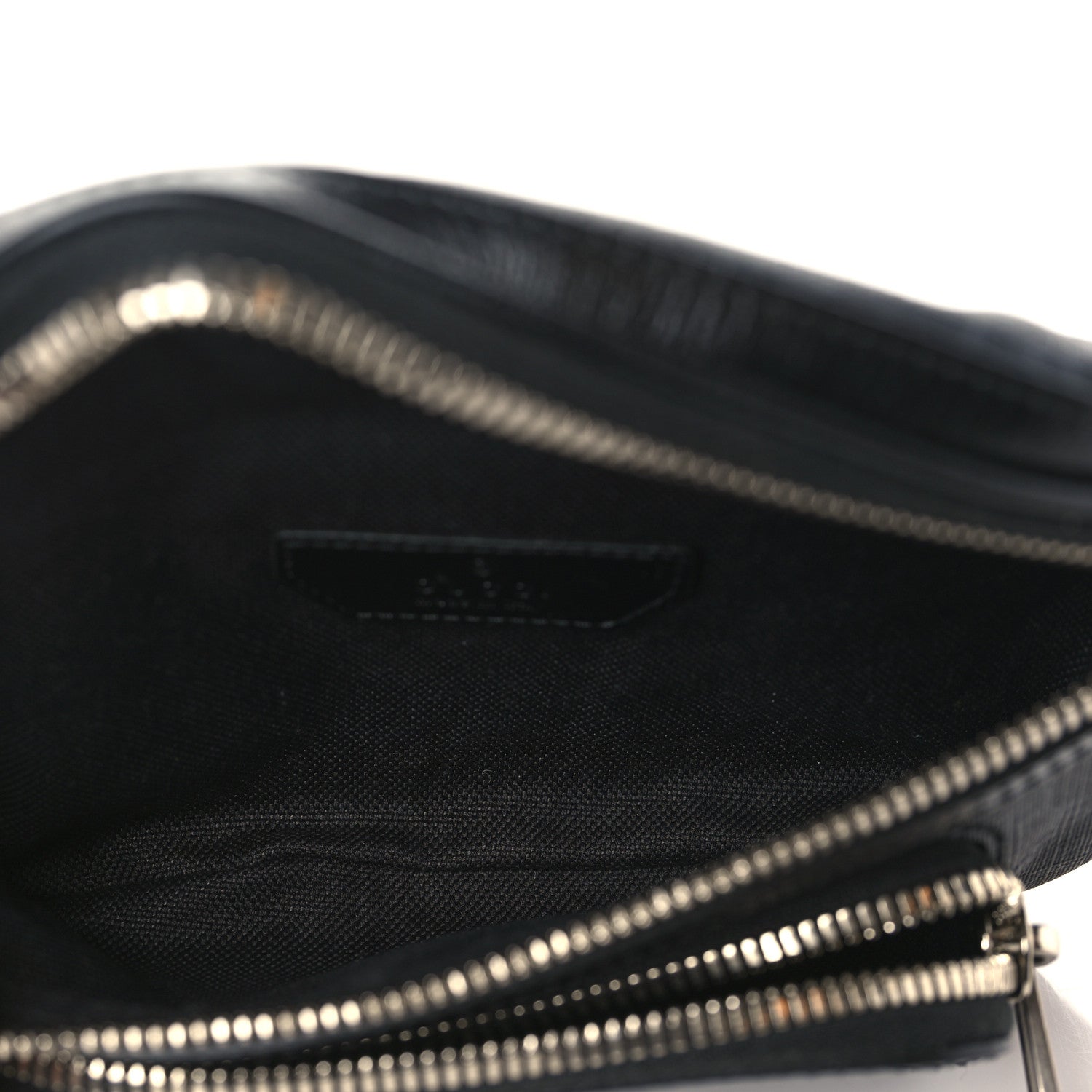Gucci GG Supreme Monogram Textured Calfskin Retro Interlocking G Belt Bag Black 4 of 7