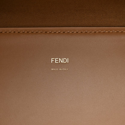 Fendi Vitello King Plexiglass Elaphe Python Print Logo Medium Fendi Sunshine Shopper Tote Miele Scuro Makeup 6 of 13