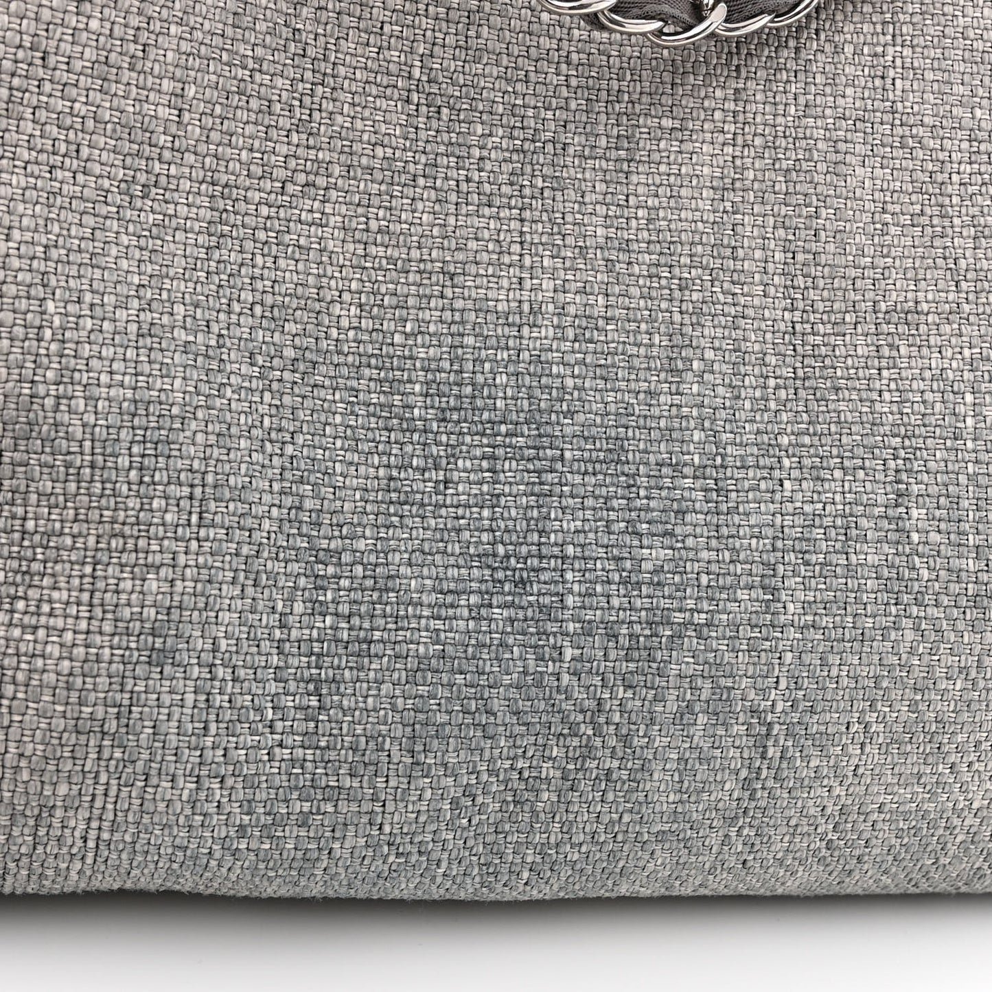 Woven Straw Large Deauville Tote Grey