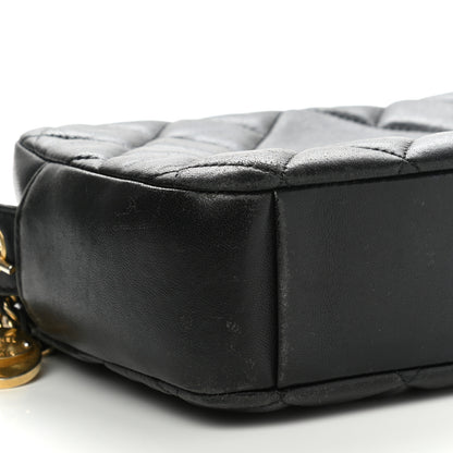Chanel Lambskin Quilted Small Diamond CC Camera Case Black 11 of 12