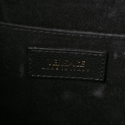 Versace Grained Calfskin Large Virtus Top Handle Shoulder Bag Black 5 of 5