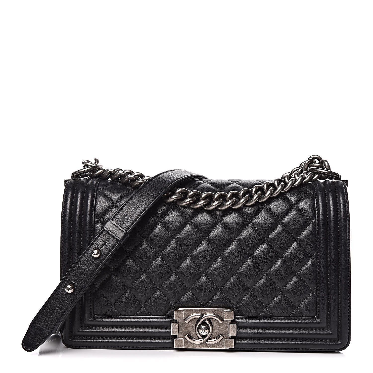 Chanel Calfskin Quilted Medium Boy Flap Black 1 of 18