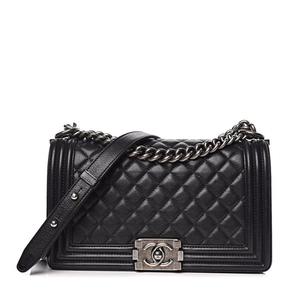 Chanel Calfskin Quilted Medium Boy Flap Black 1 of 18