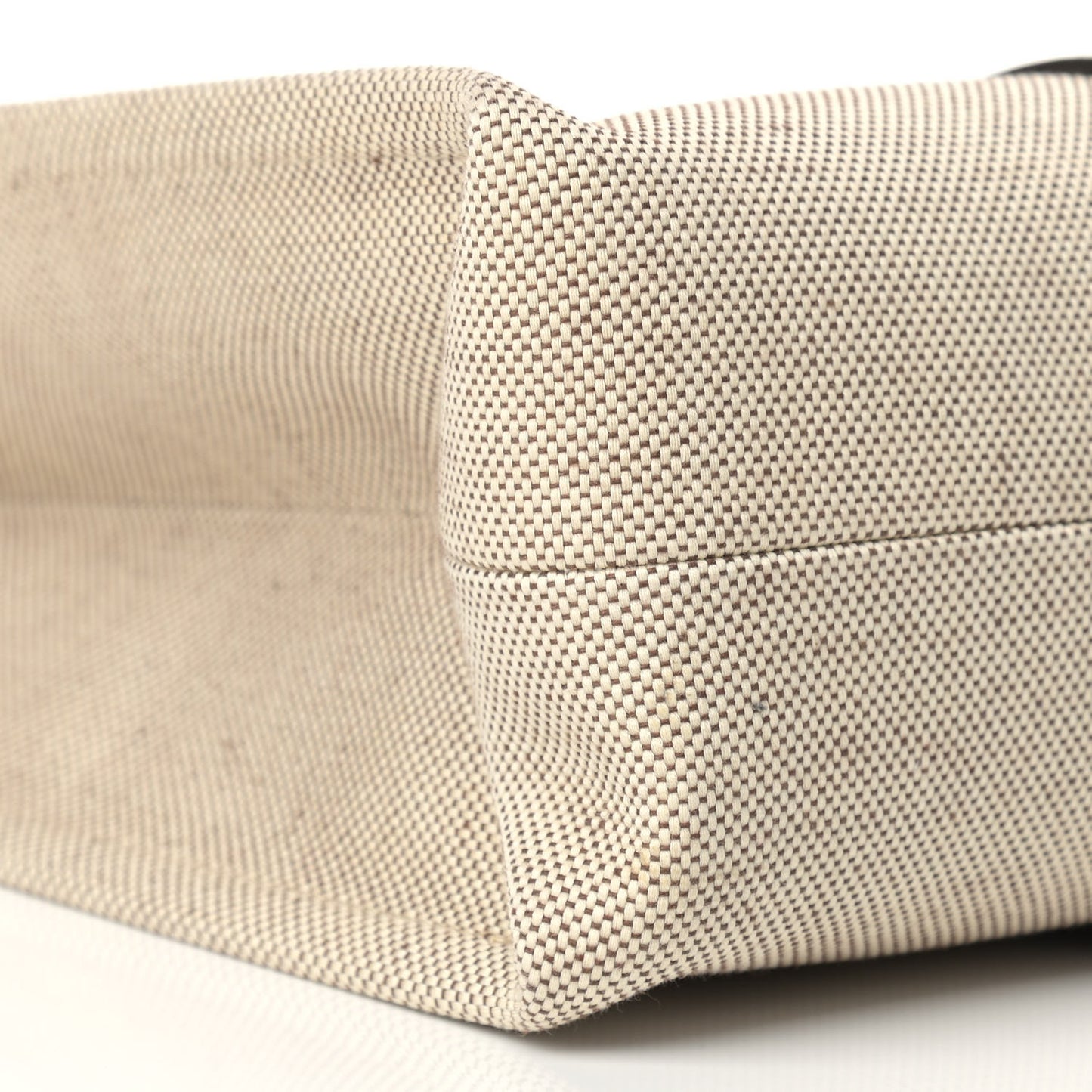 Cotton Calfskin Large Woody Ribbon Tote White Brown