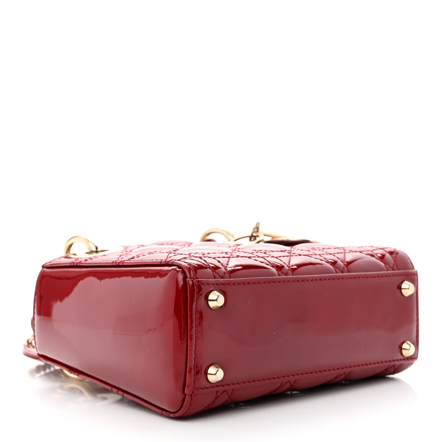 Christian Dior Patent Cannage Mini Lady Dior Red 4 of 11