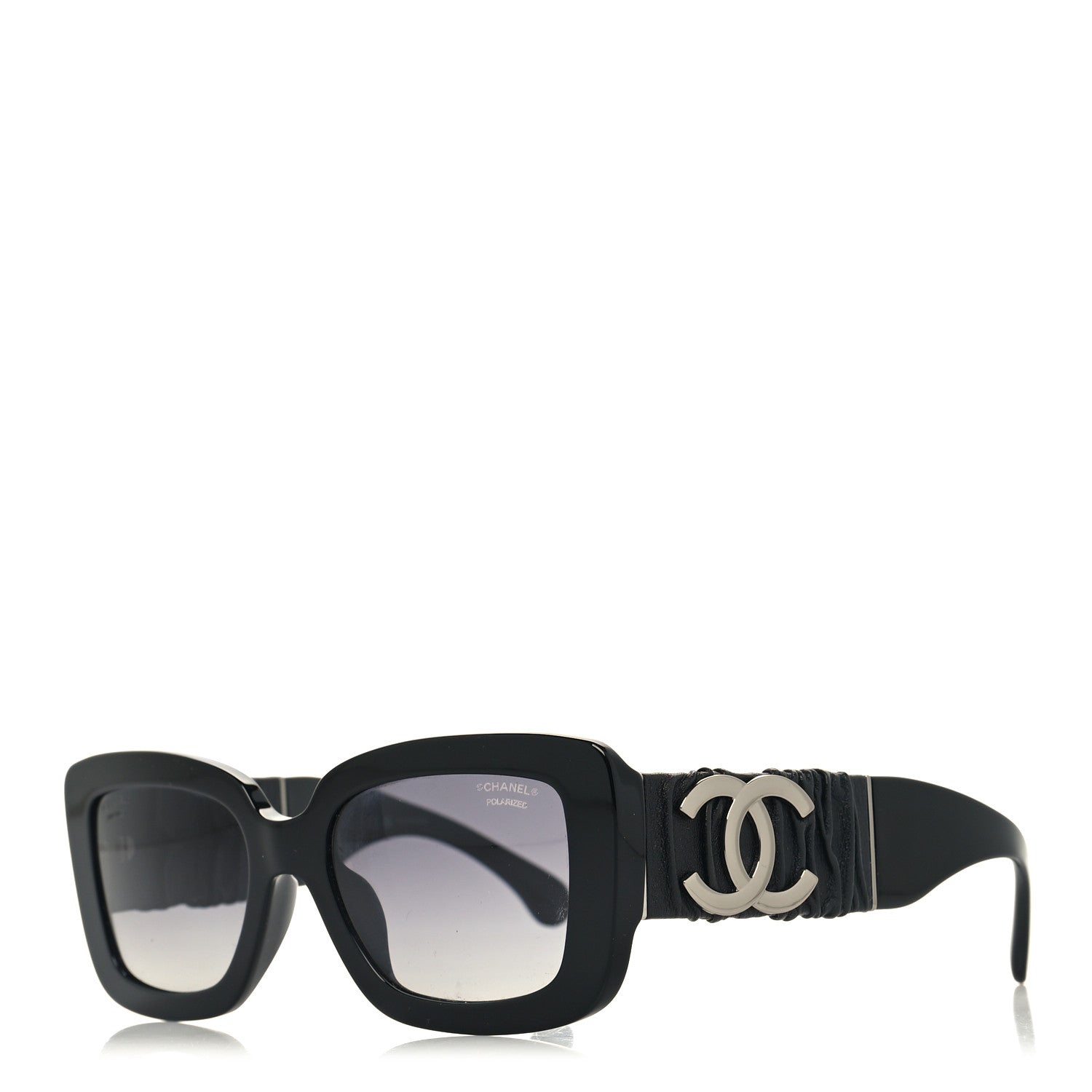Chanel Acetate Calfskin Polarized Square Sunglasses 5473-Q-A Black 1 of 8