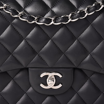 Chanel Lambskin Quilted Jumbo Double Flap Black 9 of 12
