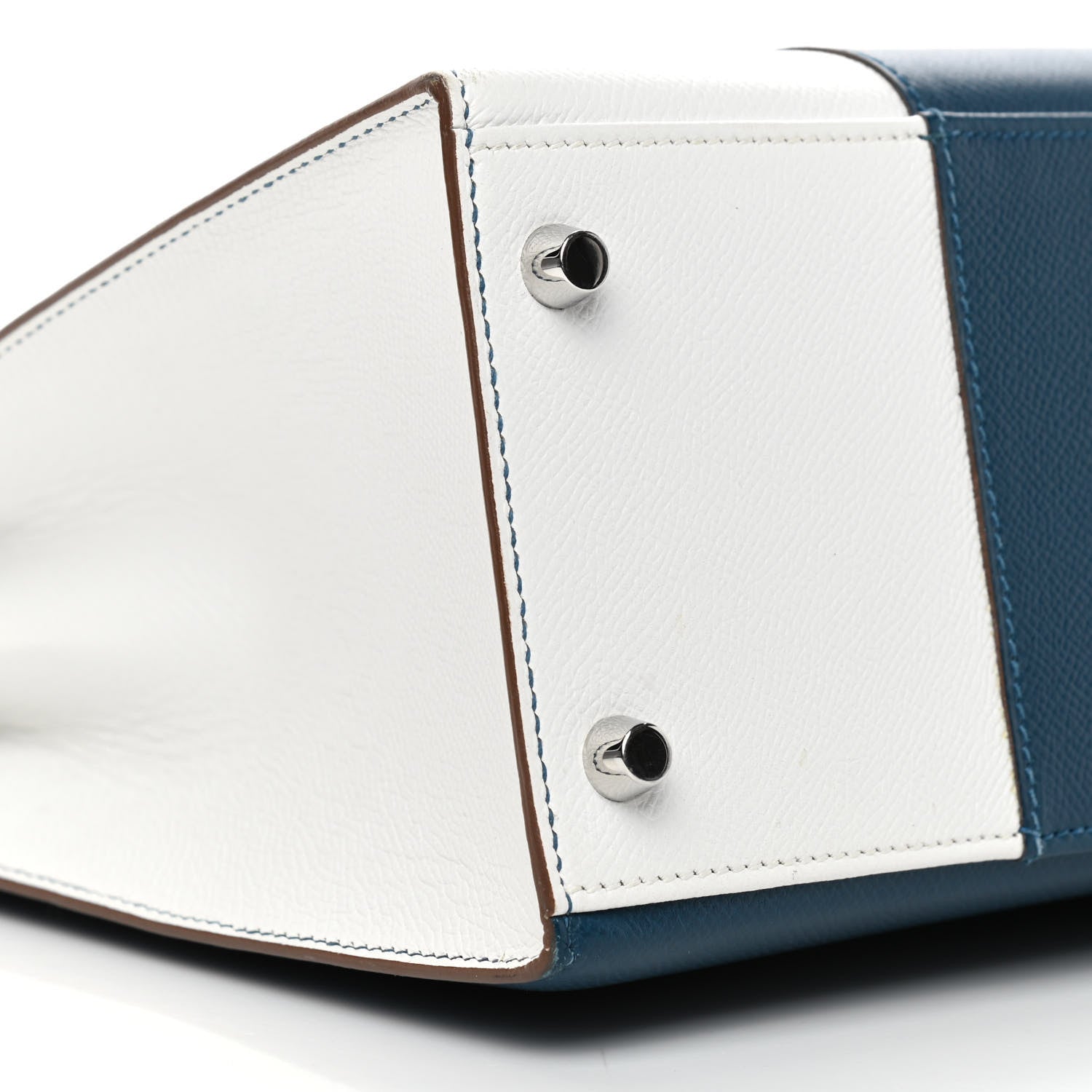 Hermes Epsom Kelly Flag Sellier 32 Bleu Thalassa White 8 of 9