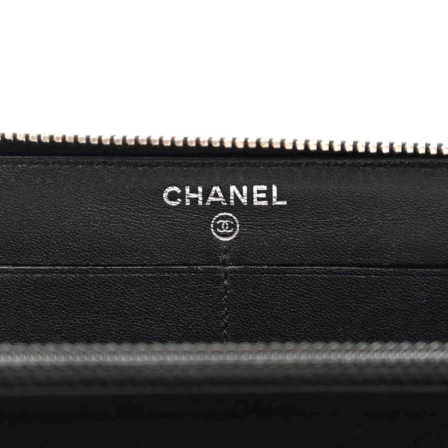 Patent Quilted Brilliant Zip Around Wallet Black