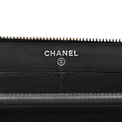 Chanel Patent Quilted Brilliant Zip Around Wallet Black 6 of 9