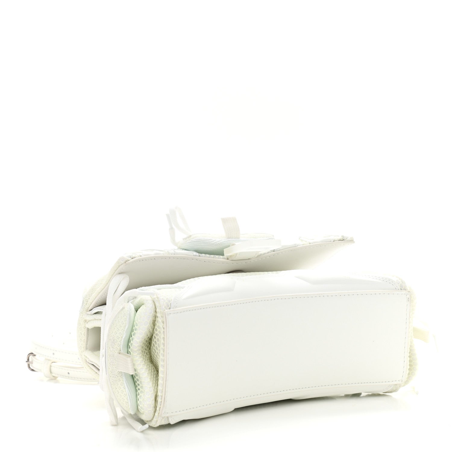 Balenciaga Faux Calfskin Fabric Glow In The Dark Small Sneakerhead Top Handle Bag White 4 of 9