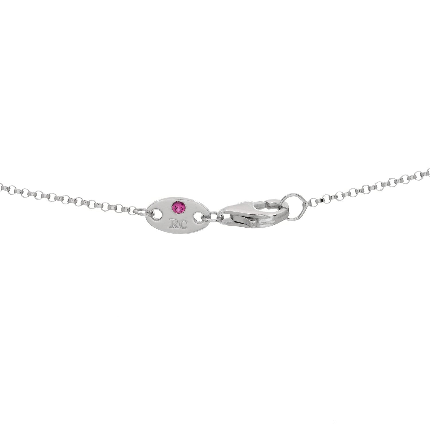 Roberto Coin 18K White Gold Diamond Ruby Princess Flower Pendant Necklace 5 of 7