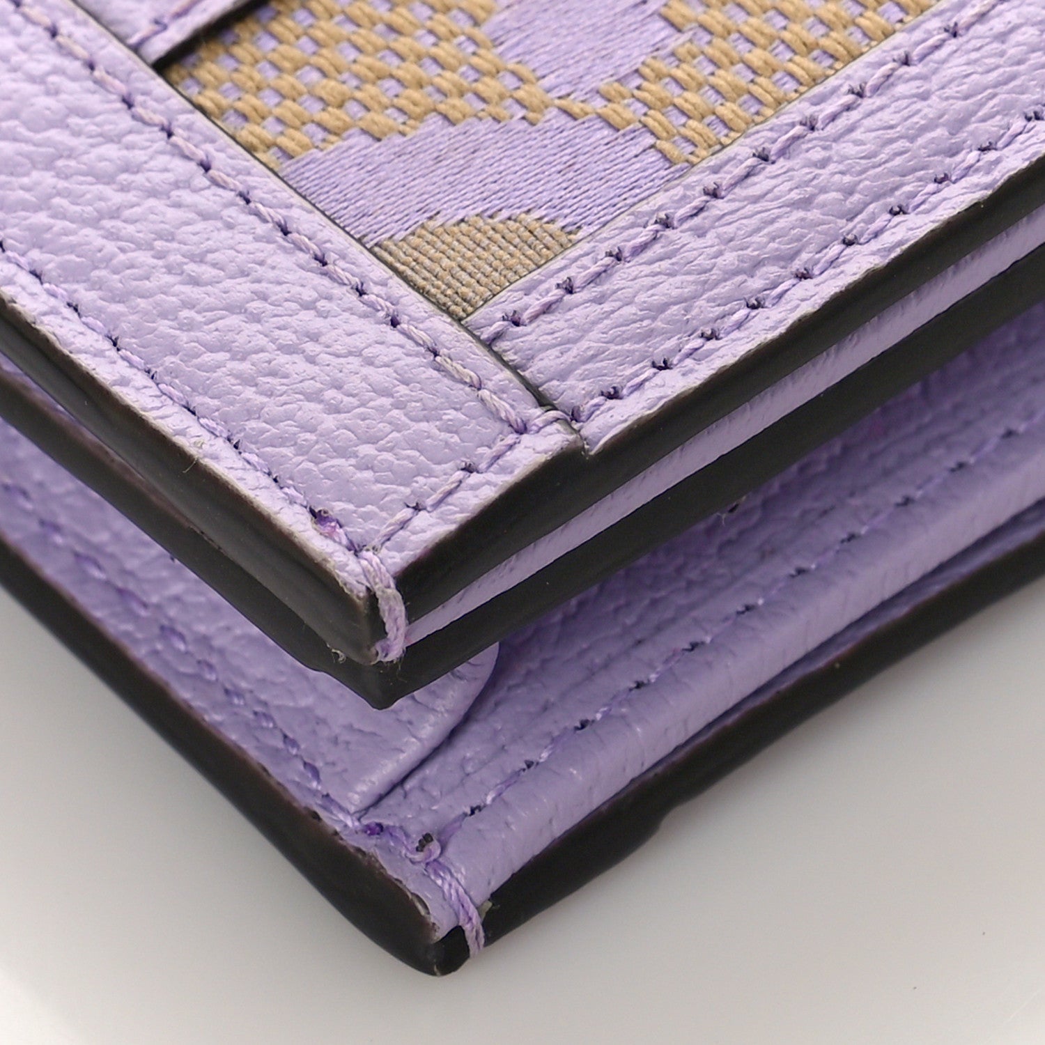 Gucci Monogram Jumbo GG Textured Dollar Calfskin Ophidia Card Case Beige Lapis 8 of 9