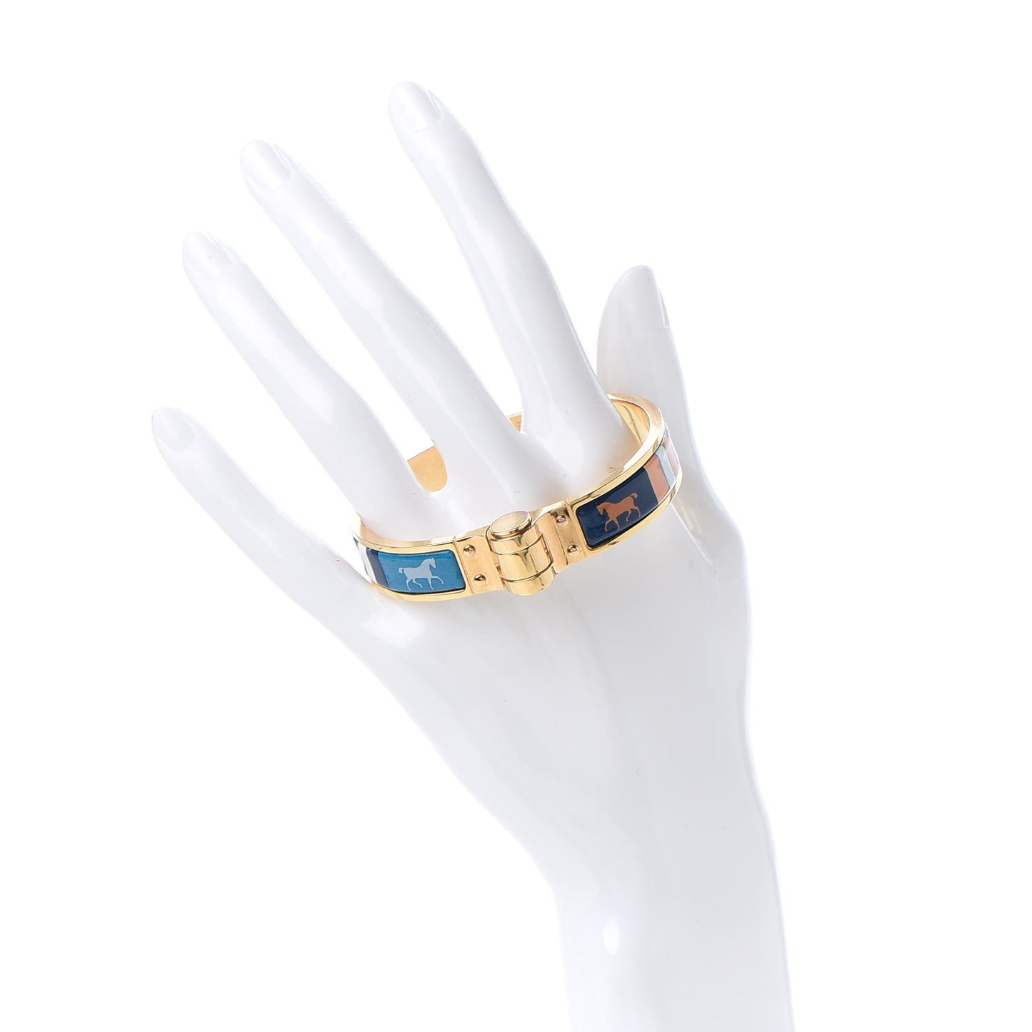 Enamel Printed Narrow Charniere Couvertures Nouvelles Hinged Bracelet S