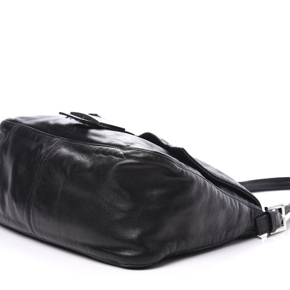 Fendi Calfskin Big Forever Mama Baguette Black 6 of 8