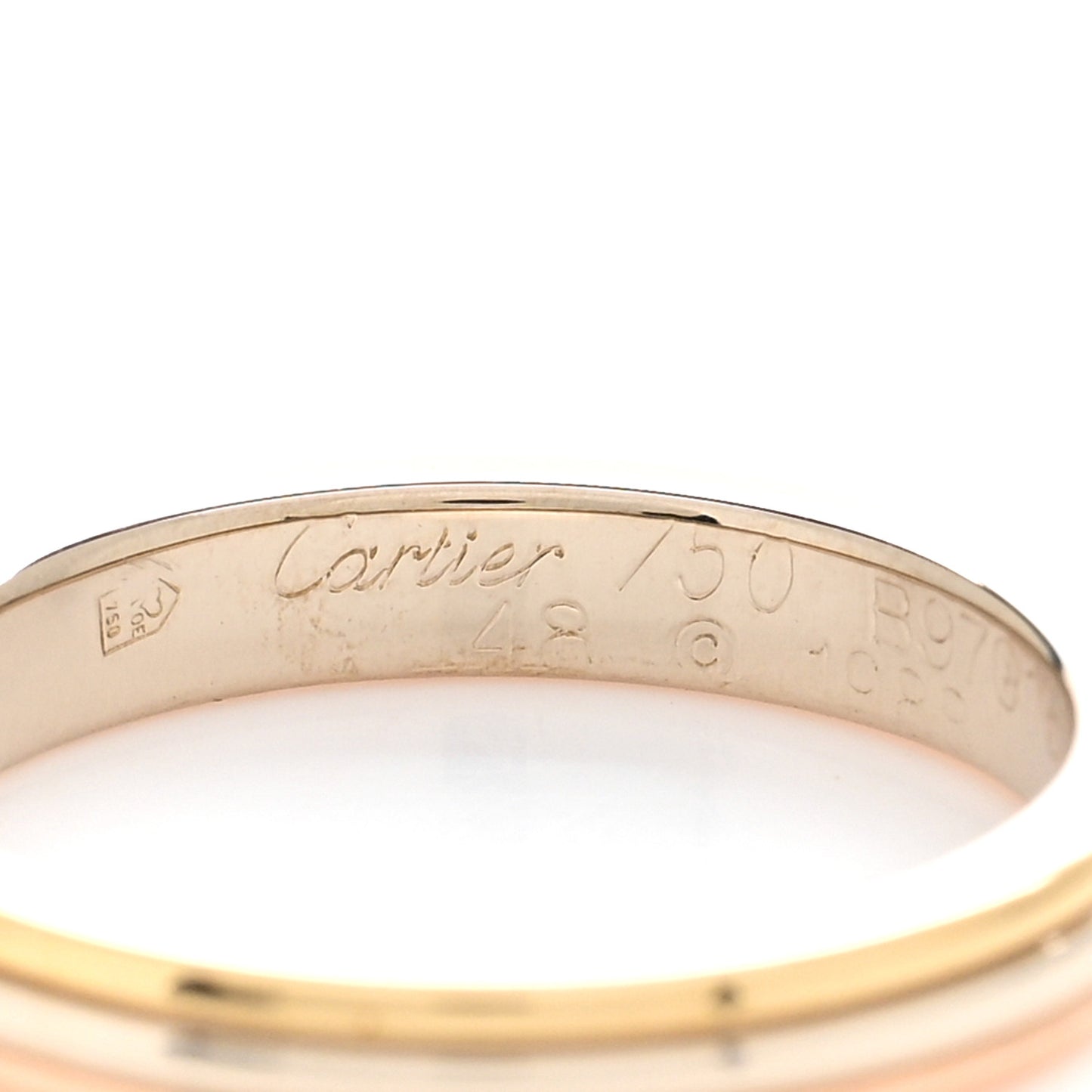 18K Pink Yellow White Gold 2.5mm Vendome Louis Cartier Wedding Band Ring 48 4.5