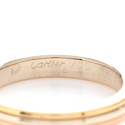 Cartier 18K Pink Yellow White Gold 2.5mm Vendome Louis Cartier Wedding Band Ring 48 4.5 4 of 4