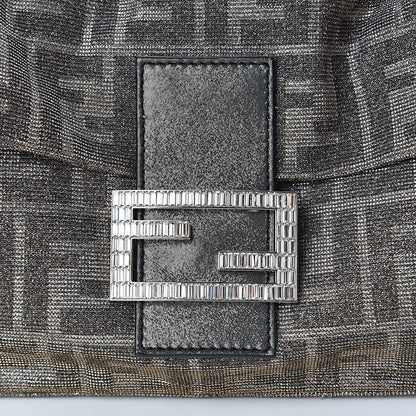 Fendi Metallic Lurex Zucca Vitello Baguette Oro Argento 8 of 10