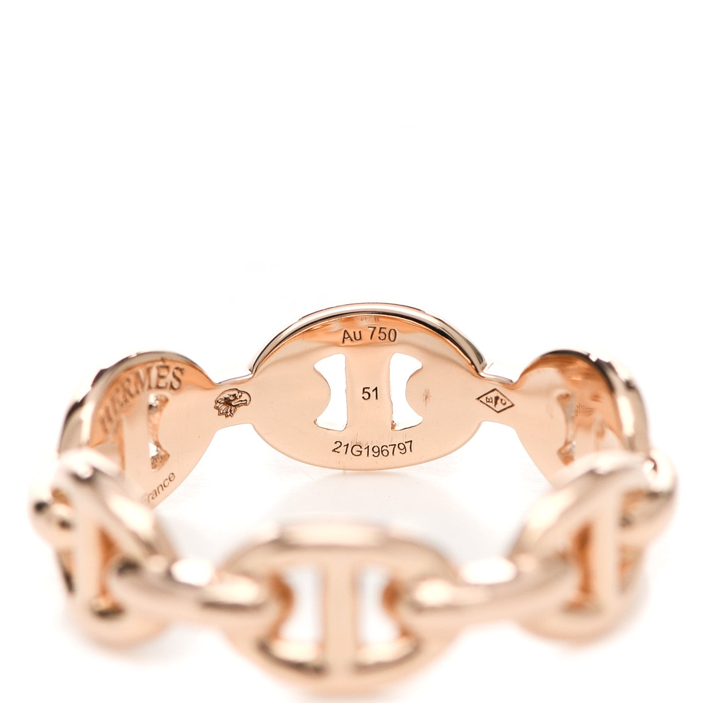 18K Rose Gold PM Chaine D'Ancre Enchainee Ring 51 5.75