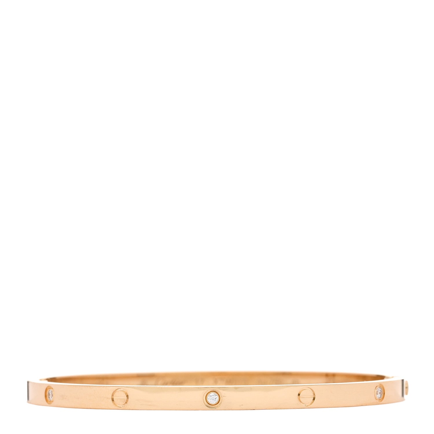 Cartier 18K Yellow Gold 6 Diamond Small LOVE Bracelet 17 1 of 8