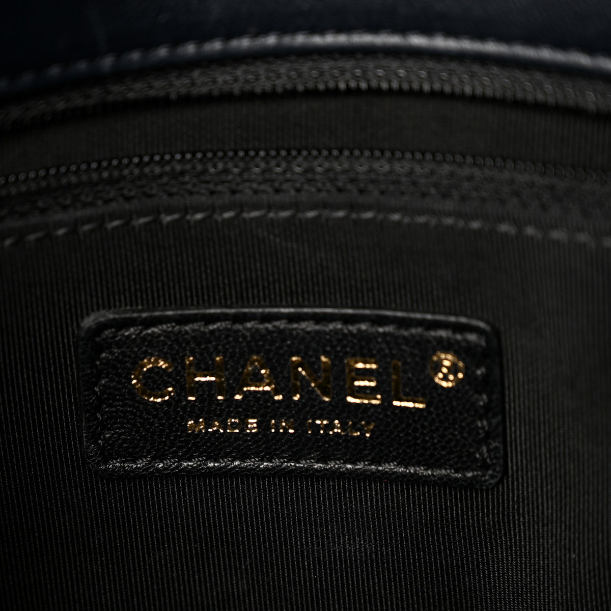 Chanel Lambskin Quilted Medium Graphic Flap Navy Black 6 of 11