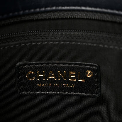 Chanel Lambskin Quilted Medium Graphic Flap Navy Black 6 of 11
