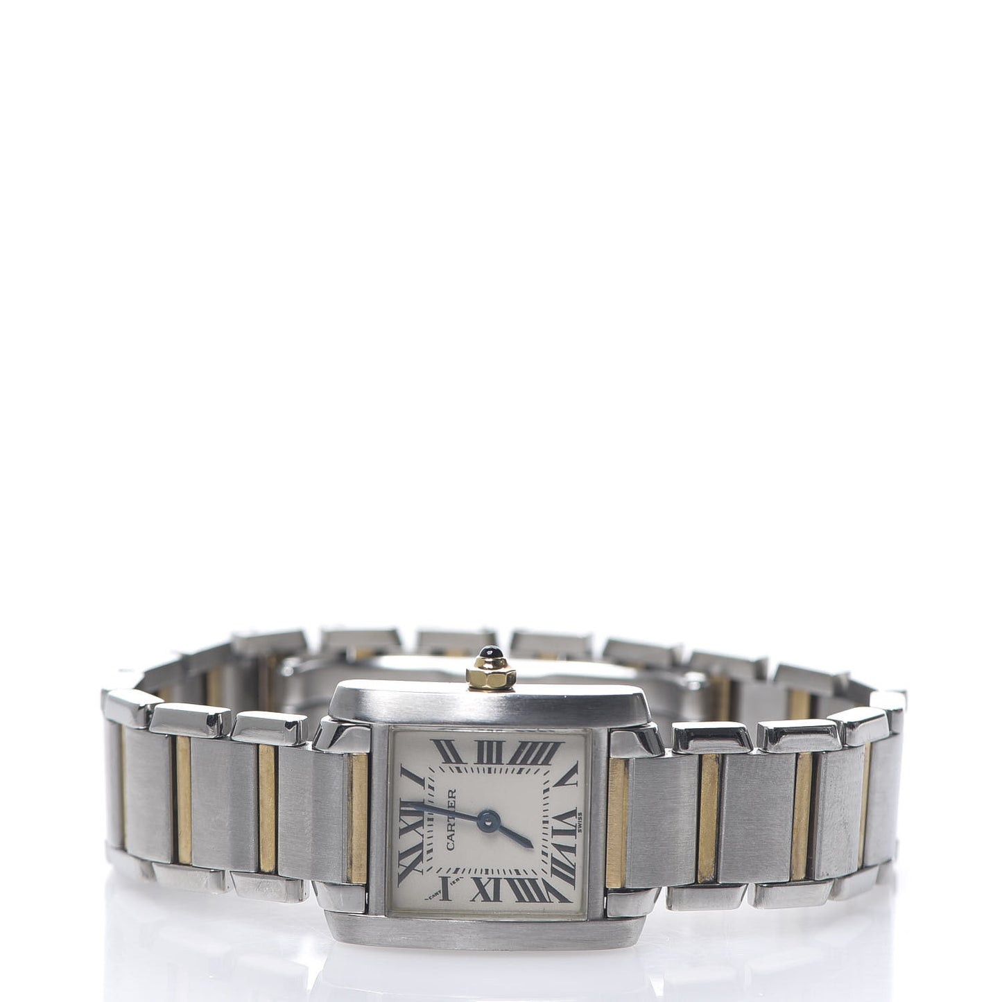 Stainless Steel 18K Yellow Gold 20mm Tank Francaise Quartz Watch