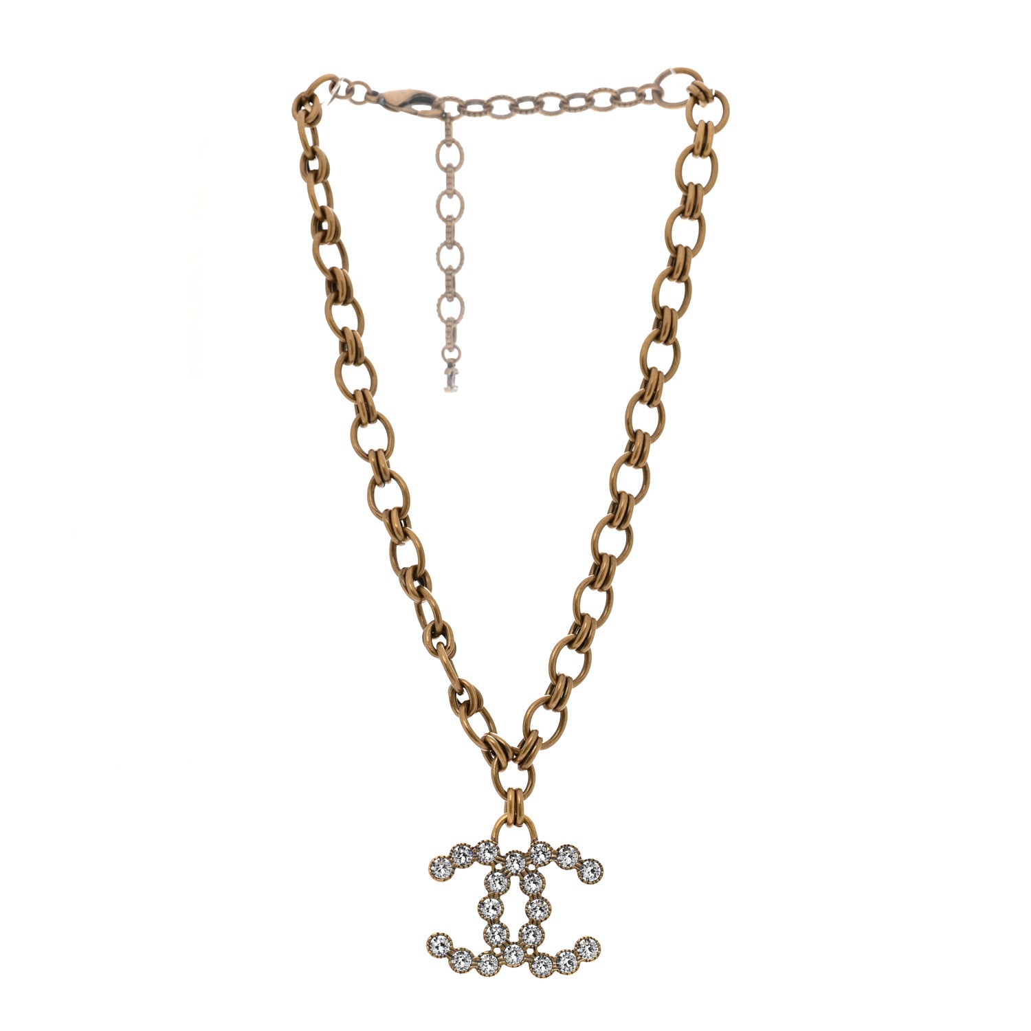 Chanel Crystal CC City Of Lights Necklace Gold 3 of 5