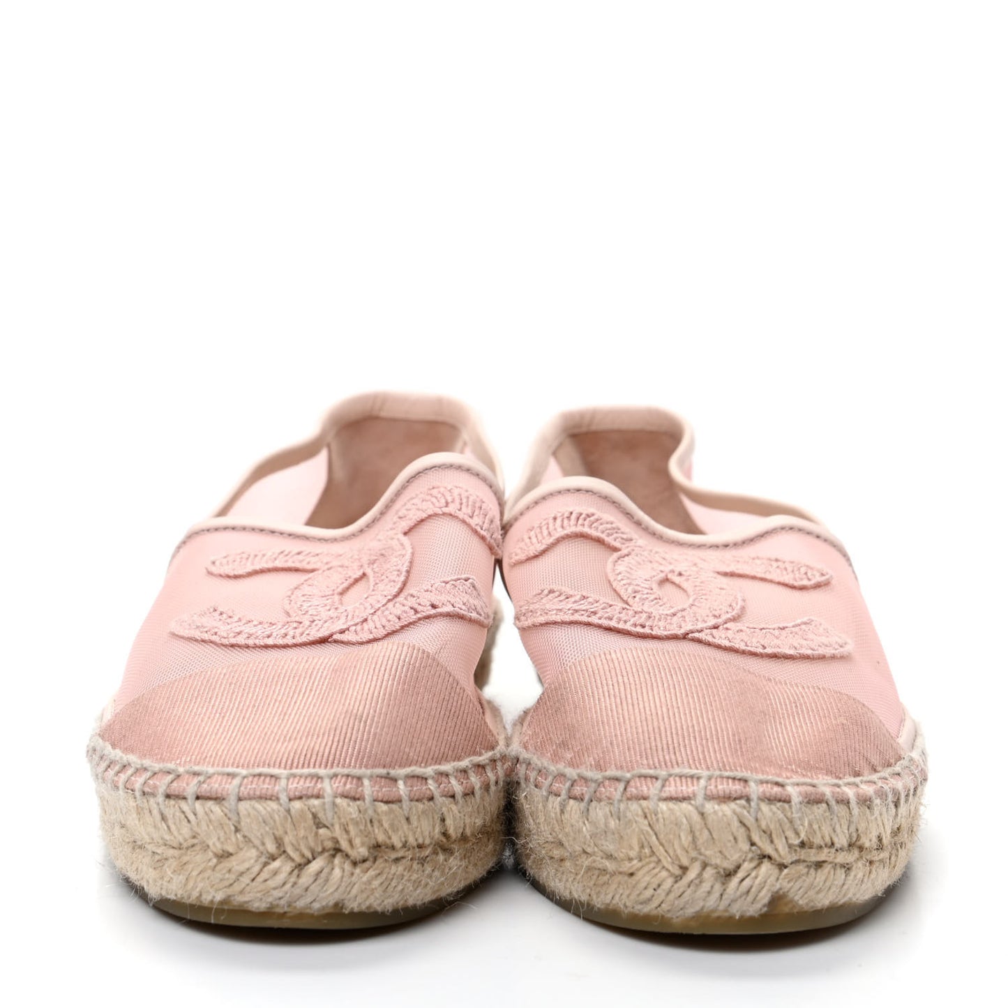 Mesh Grosgrain CC Espadrilles 39 Pink