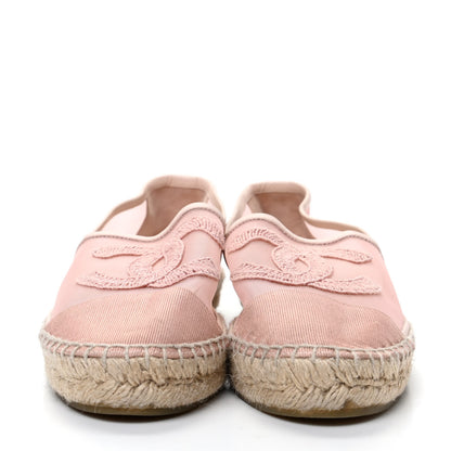 Chanel Mesh Grosgrain CC Espadrilles 39 Pink 2 of 8