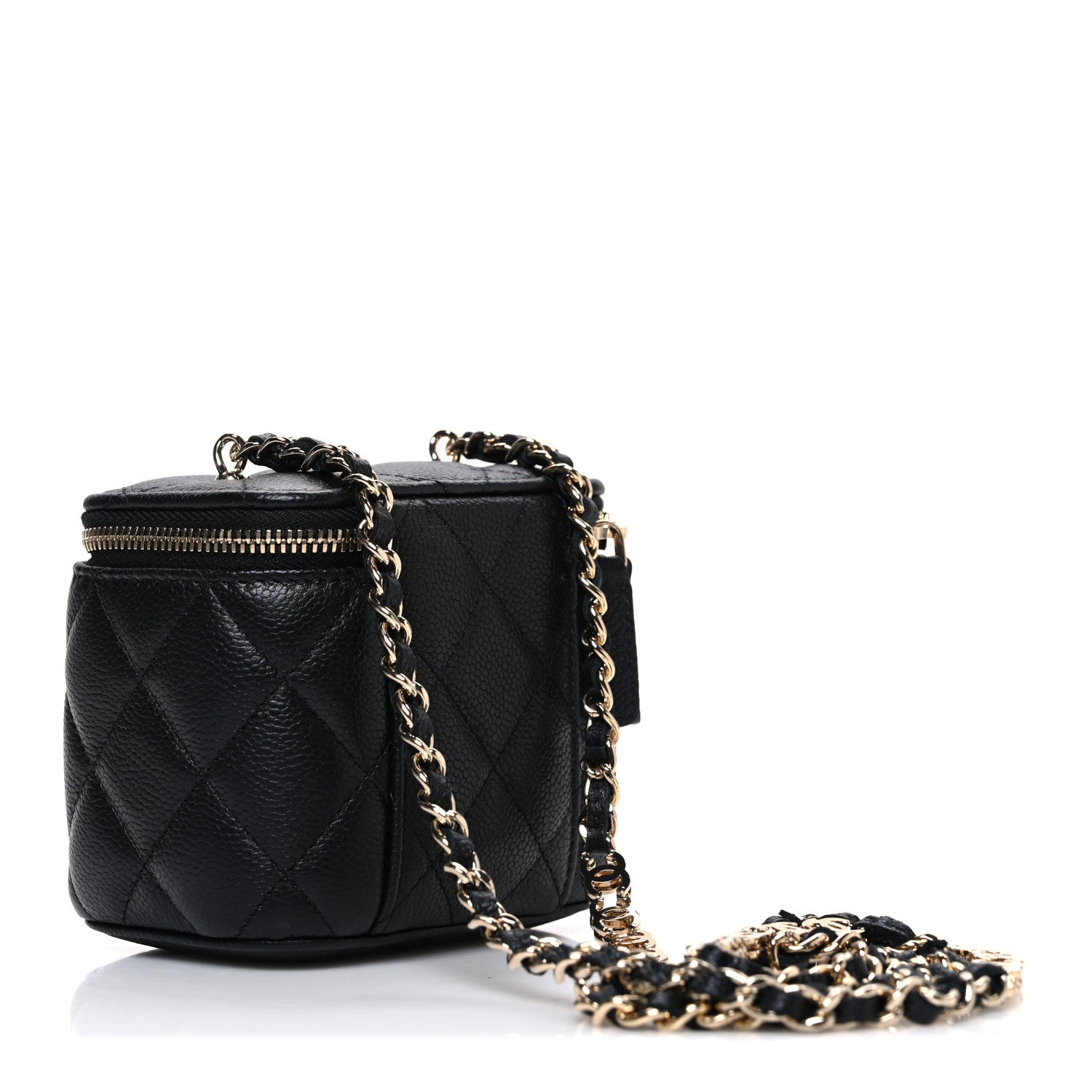 Chanel Caviar Quilted Mini Vanity Case With Chain Black 3 of 11