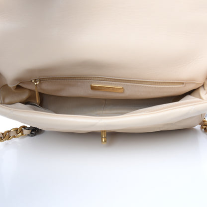 Chanel Lambskin Quilted Large 19 Flap Beige 5 of 12