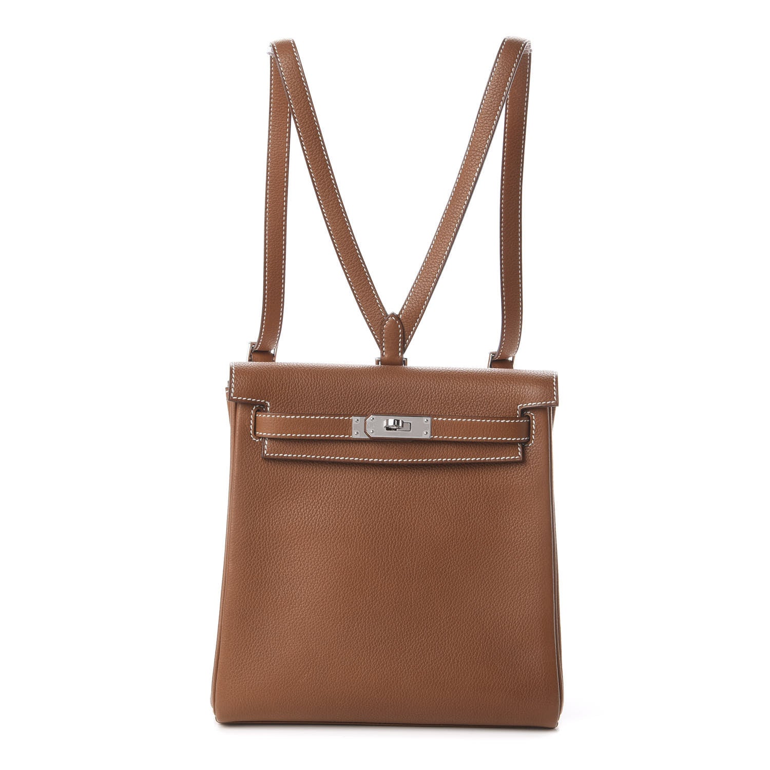Hermes Natural Barenia Faubourg Kelly Ado Backpack Fauve 1 of 9
