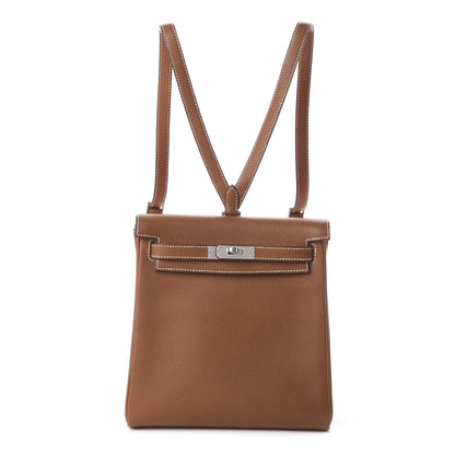 Hermes Natural Barenia Faubourg Kelly Ado Backpack Fauve 1 of 9