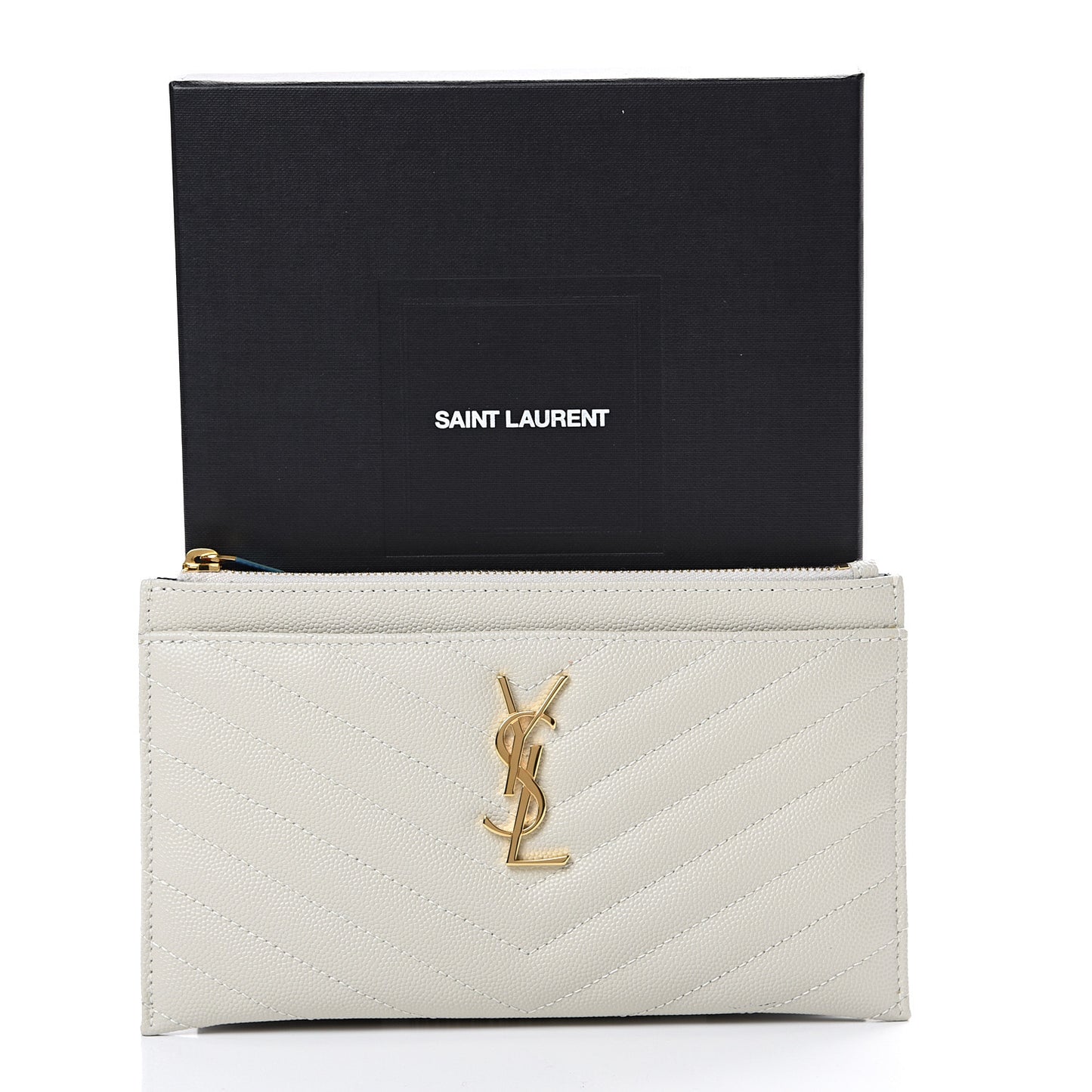 Grain De Poudre Chevron Monogram Bill Pouch Crema Soft
