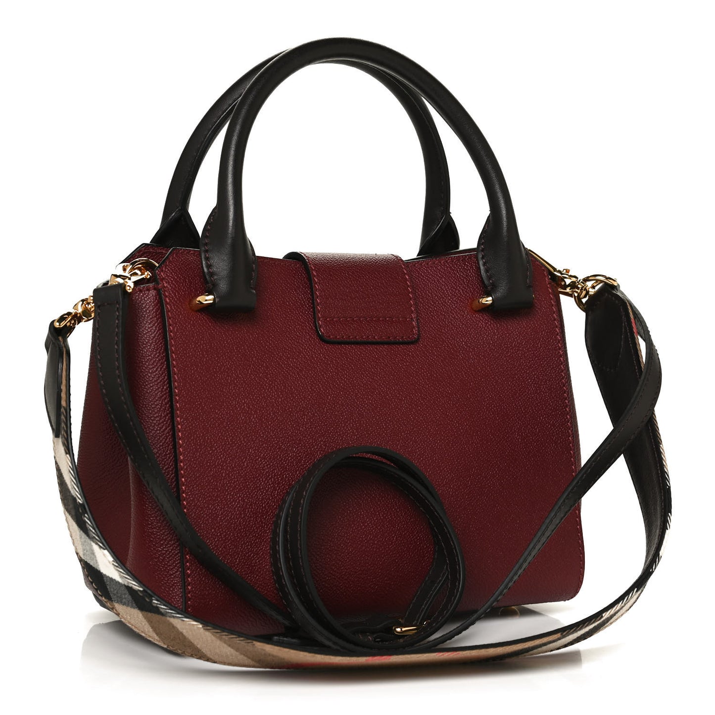 Soft Grain Calfskin Small Buckle Tote Antique Red