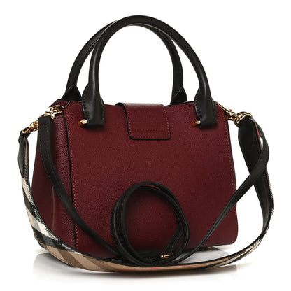 Burberry Soft Grain Calfskin Small Buckle Tote Antique Red 3 of 14