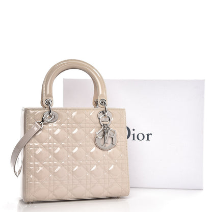 Christian Dior Patent Cannage Medium Lady Dior Grey 10 of 10