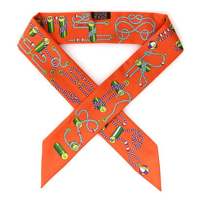 Hermes Silk Cordages Twilly Scarf Orange 1 of 4