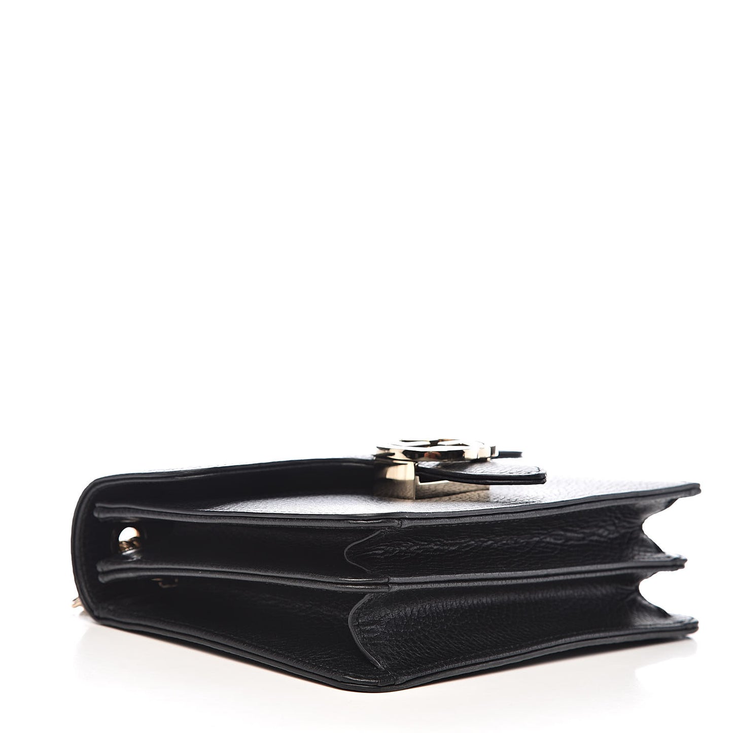 Dollar Calfskin Small Interlocking G Shoulder Bag Black