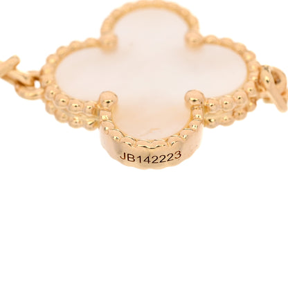 Van Cleef & Arpels 18K Yellow Gold Mother of Pearl 5 Motifs Vintage Alhambra Bracelet 3 of 4