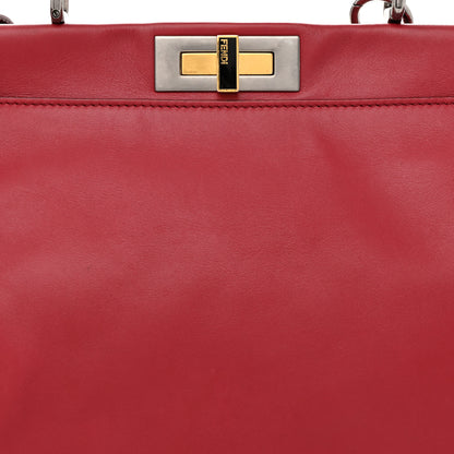 Fendi Vitello Suede Medium Peekaboo Iconic Satchel Rubino Peonia 9 of 18